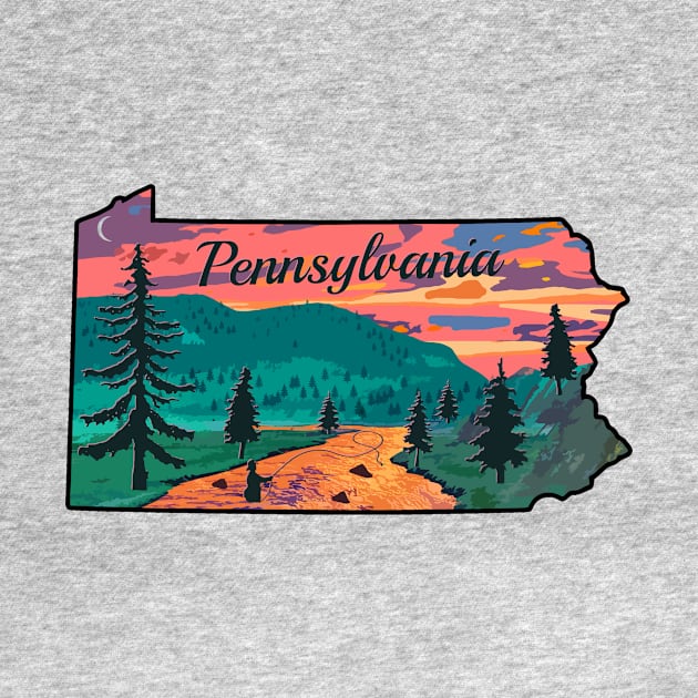 Pennsylvania Fly Fishing State River Sunset by TeeCreations by TeeCreations